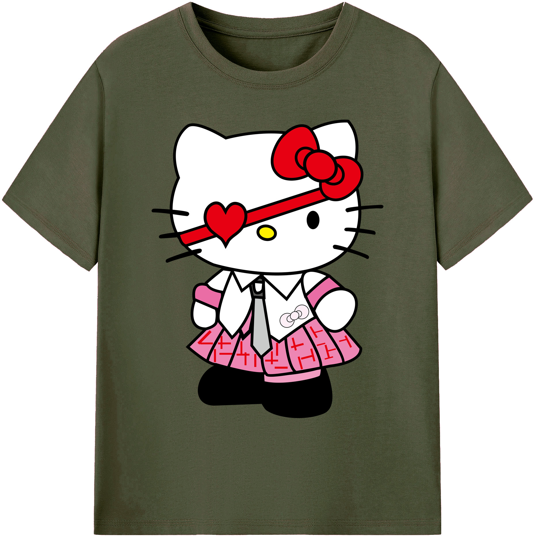 （画像用） Hello Kitty ハローキティ 綿100％ メンズ半袖Tシャツ｜肌触りやわらか＆通気性